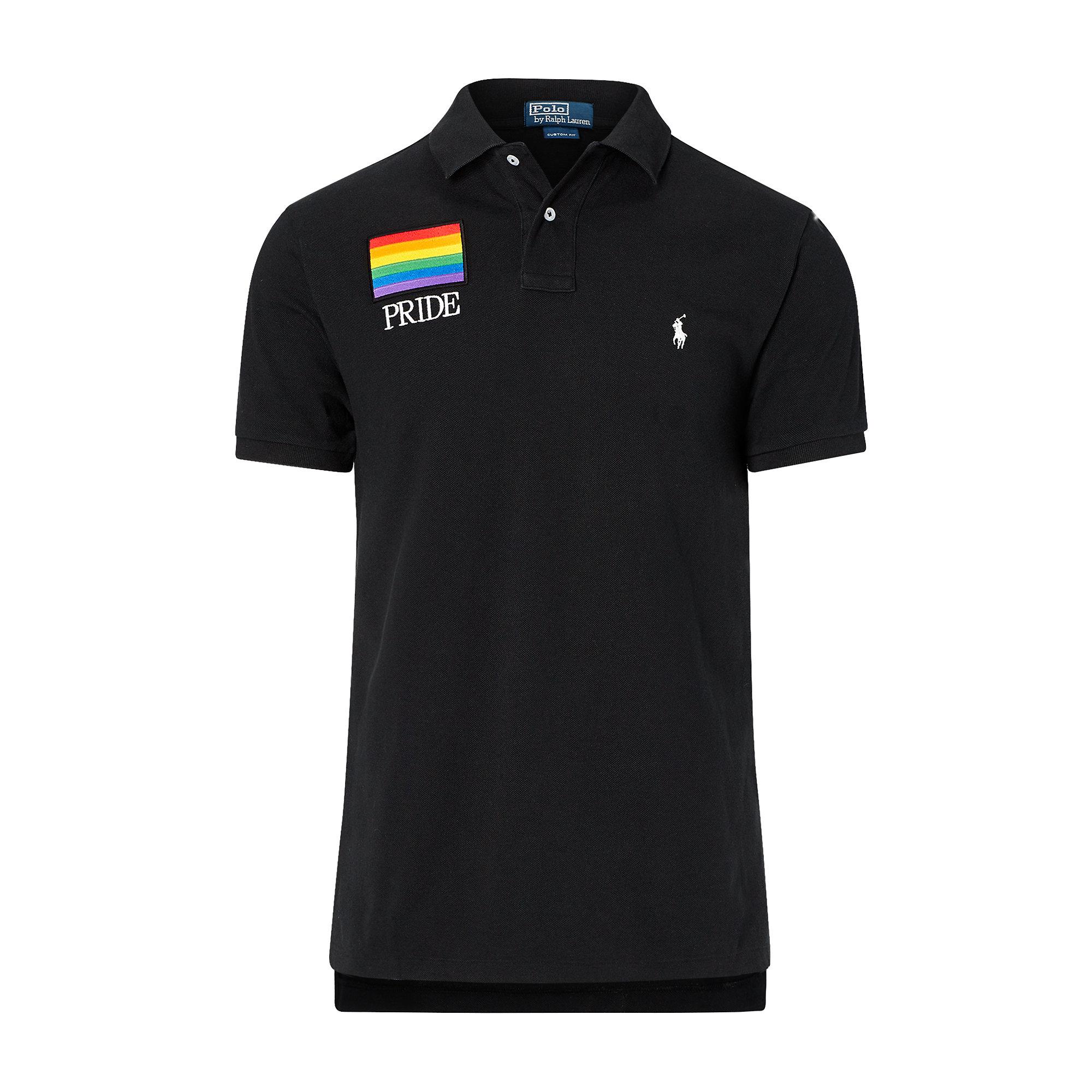 Polo ralph lauren Custom-fit Pride Polo Shirt in Black for Men | Lyst